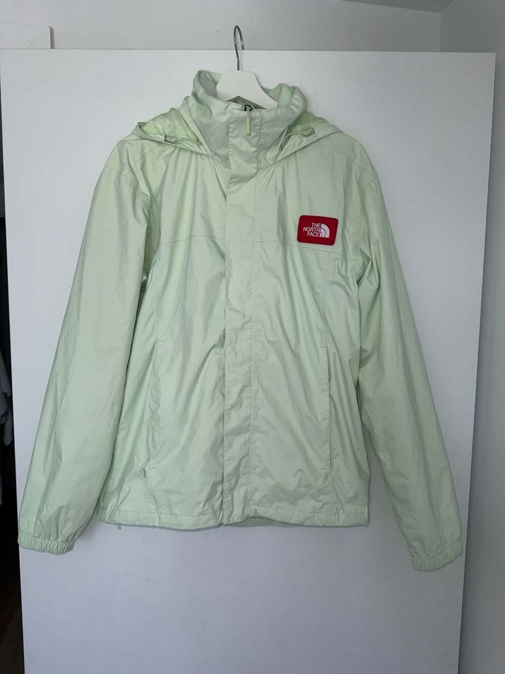 The North Face Men's Size S Hooded Rain Jacket Light Green